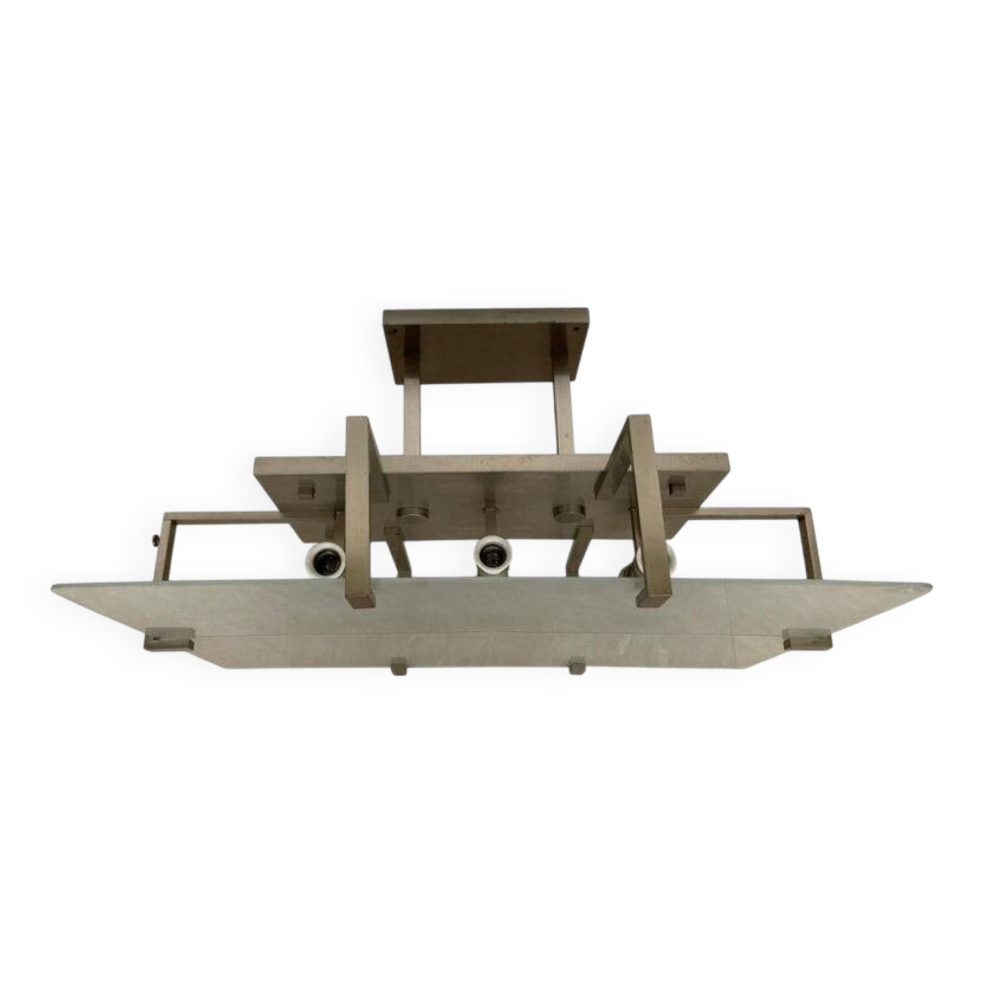 Unique Bauhaus Chrome Ceiling Lamp / Flush Mount, 1930s