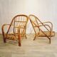 Paire de fauteuils en rotin Audoux & Minnet 1960