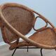 Mid century Italian design rattan and wicker scoop chair 1950s
