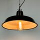 Lampe d’usine industrielle française en émail vert foncé, années 1960