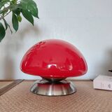 Mushroom lamp, touch-sensitive UFO in red glass