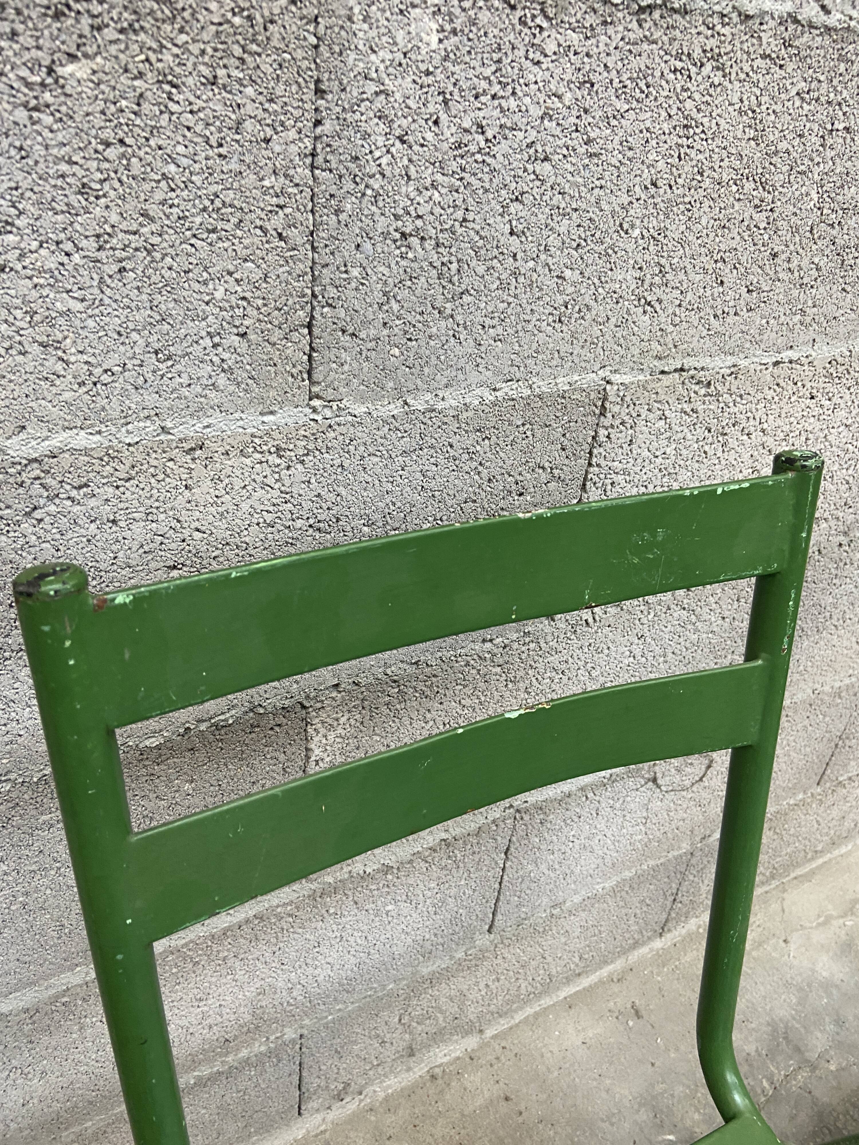 4 vintage bistro chairs 60s metal