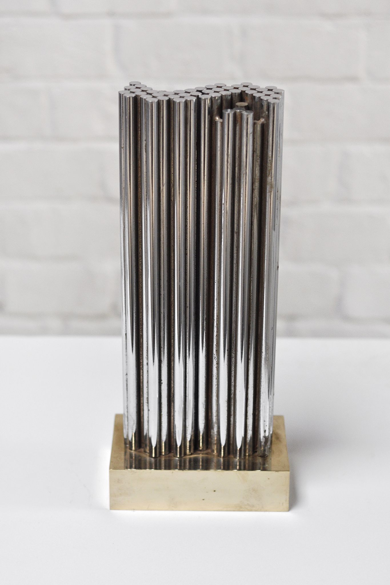 Pair of Brass & Metal Sculptural Lamps by Georges Mathias, Belgium 1970s