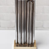 Pair of Brass & Metal Sculptural Lamps by Georges Mathias, Belgium 1970s