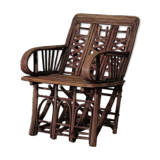 Handcrafted rattan and palm armchair, circa 1950
