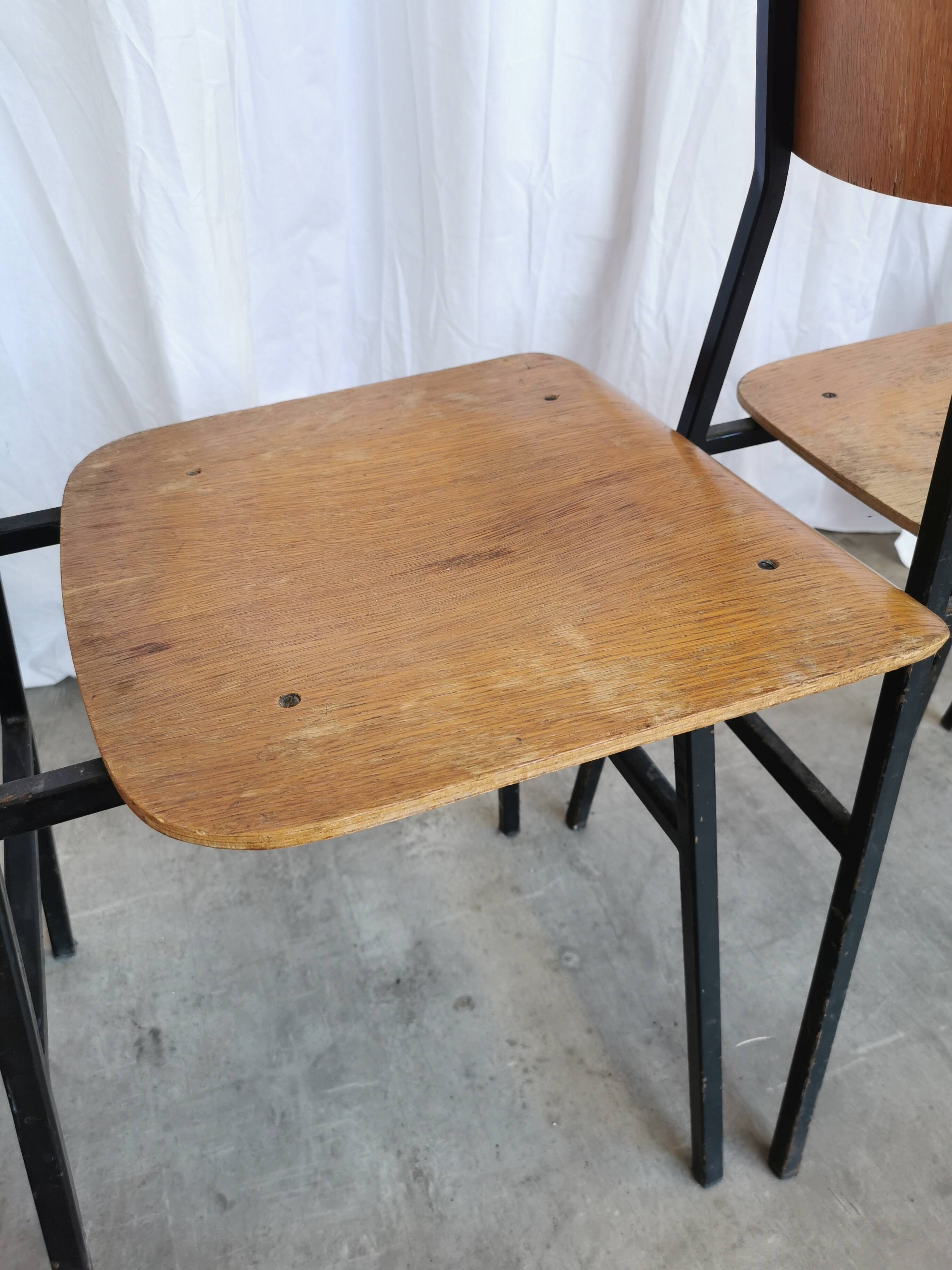Set of 7 vintage school chairs by stol kamnik / 1970s yugoslavia / mid-cent