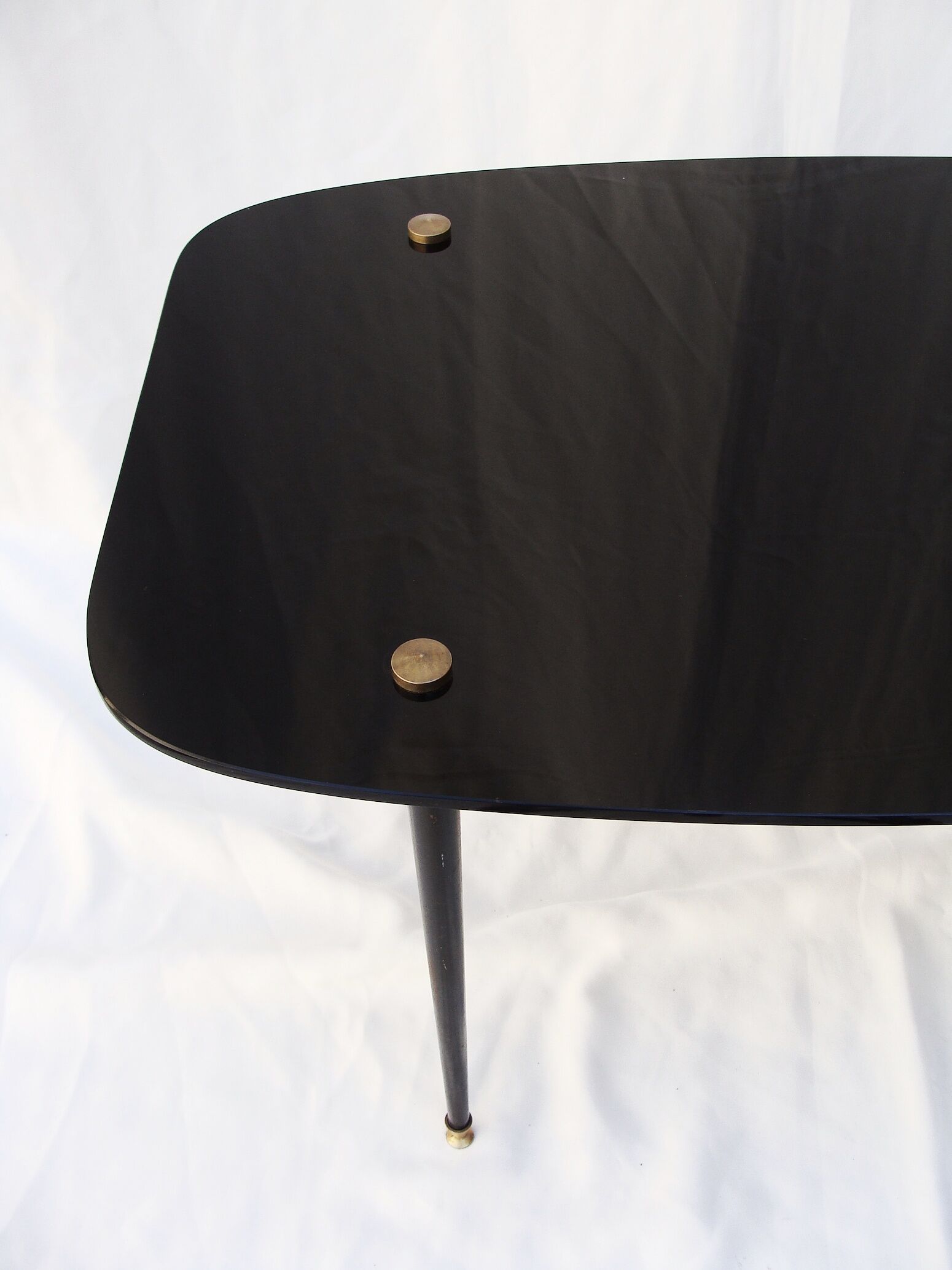 Black glass coffee table 1950