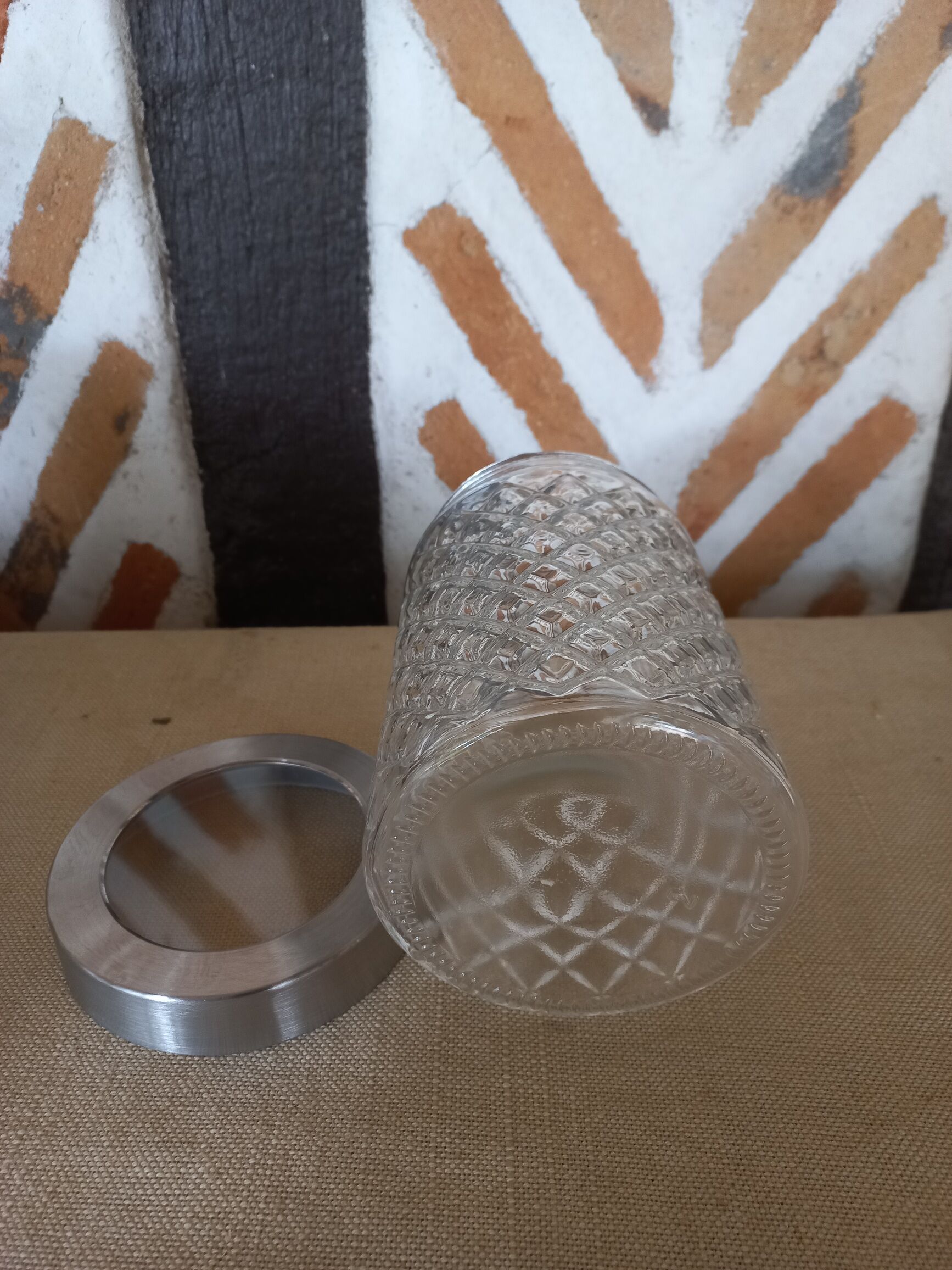 Set of 5 transparent glass jars