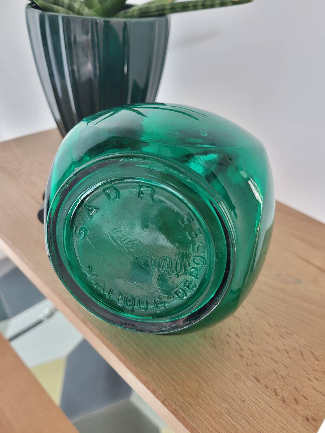 SADR green glass carafe