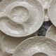 6 vintage Gien white slip earthenware artichoke plates
