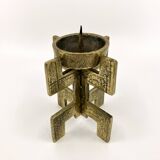 Brutalist candlestick • Austria • Brass • 1970