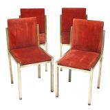 4 Italian brass chairs