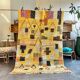Modern yellow Berber rug from Morocco in wool.