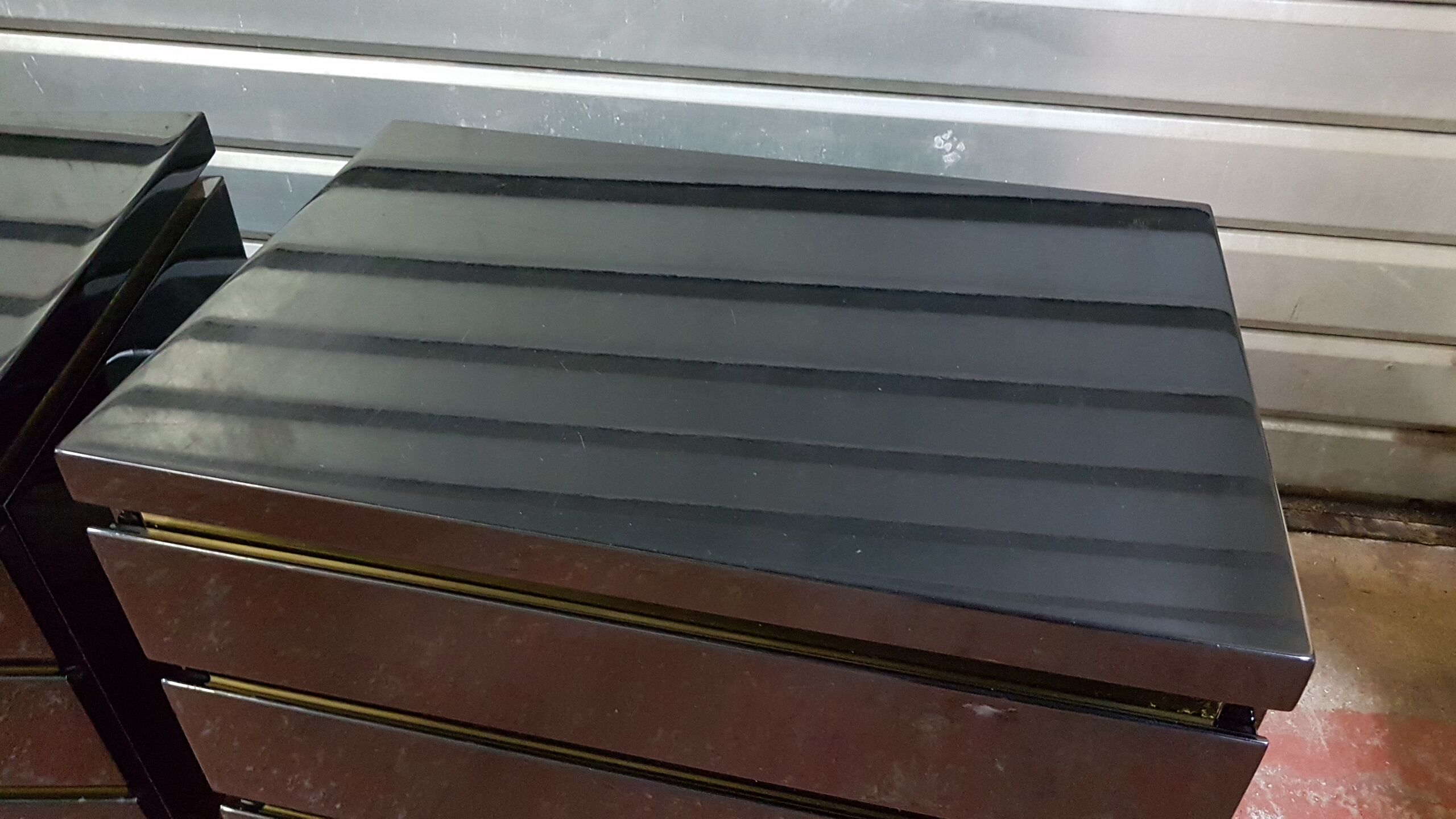 Lacquer black beside tables