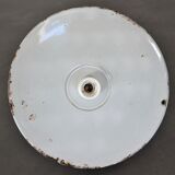 Articulated wall lamp in green enamel and white porcelain