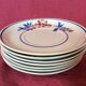 Set of 7 porcelain dessert plates