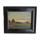 Old painting, countryside landscape
