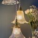 Vintage triple tulip pendant light in chiseled glass and holophane