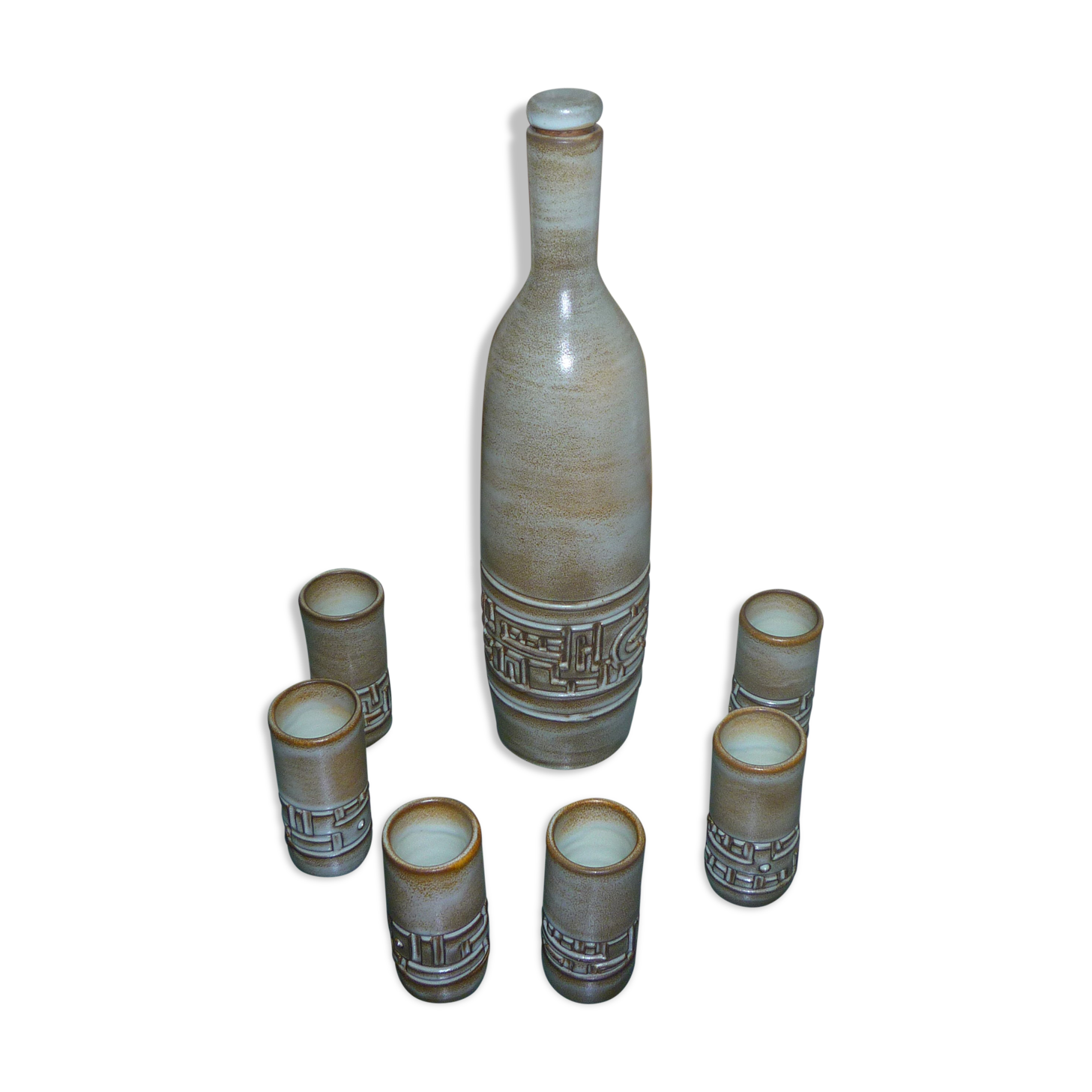 Vallauris ceramic liquor service