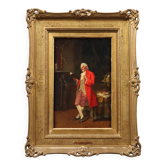 Peinture ancienne signée A.J. Franke, huile sur panneau dur '800-'900