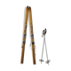 Pair of Skis Rossignol vintage in Hickory with his sticks in dural - 40-50 years