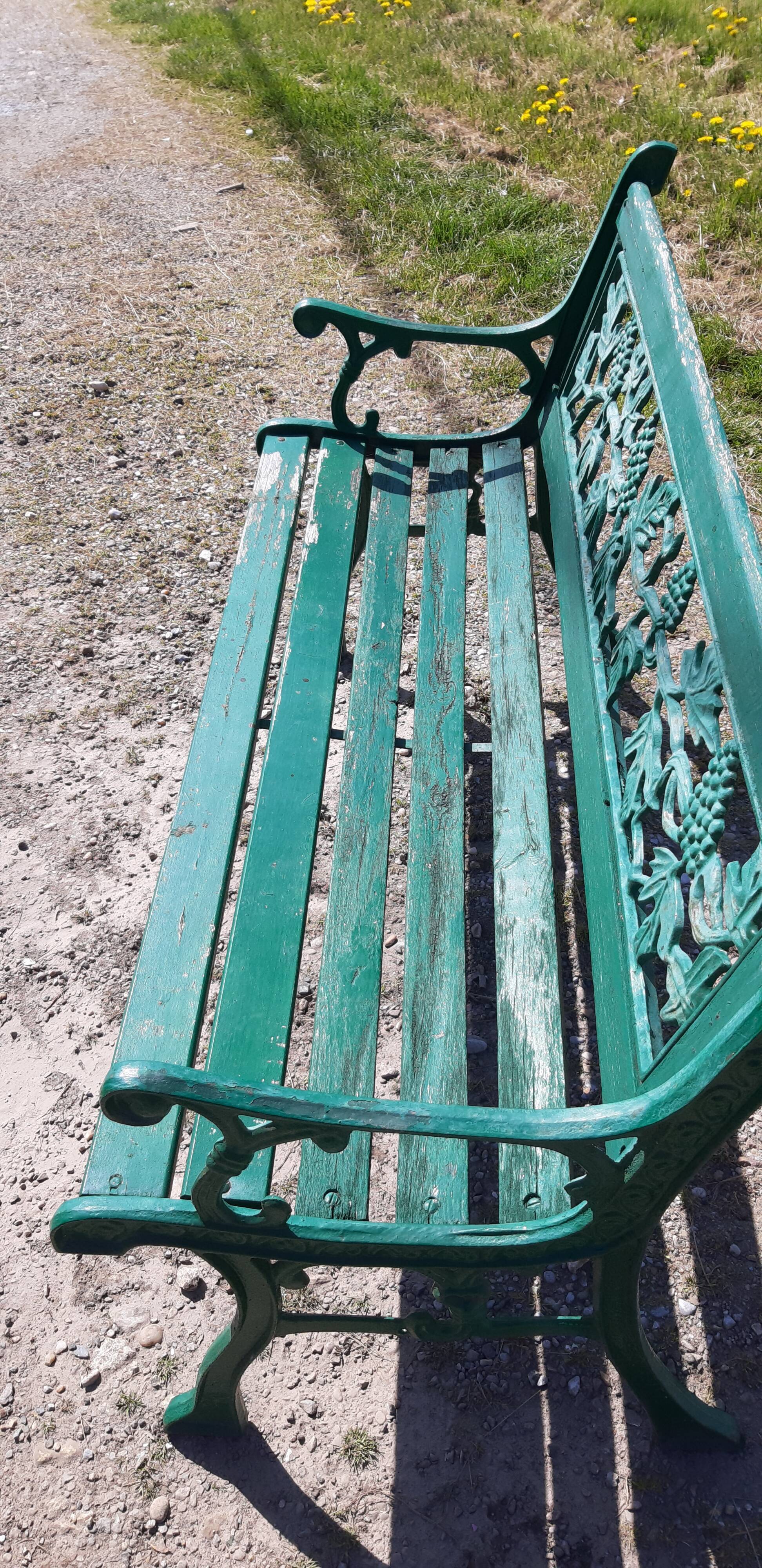 Cast iron and wood bench 1900