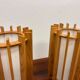 Ib fabiansen wooden space age table lamps by fog and mørup - denmark - 1960s