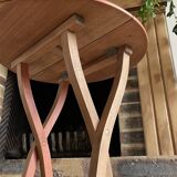 Round folding side table