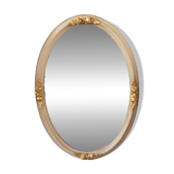 White and gold oval mirror 101X70