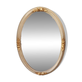 White and gold oval mirror 101X70