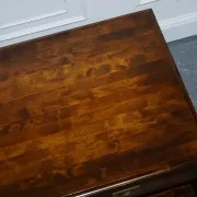 Vintage Military Campaign Coffee Table in Brass and Hardwood with Drawers