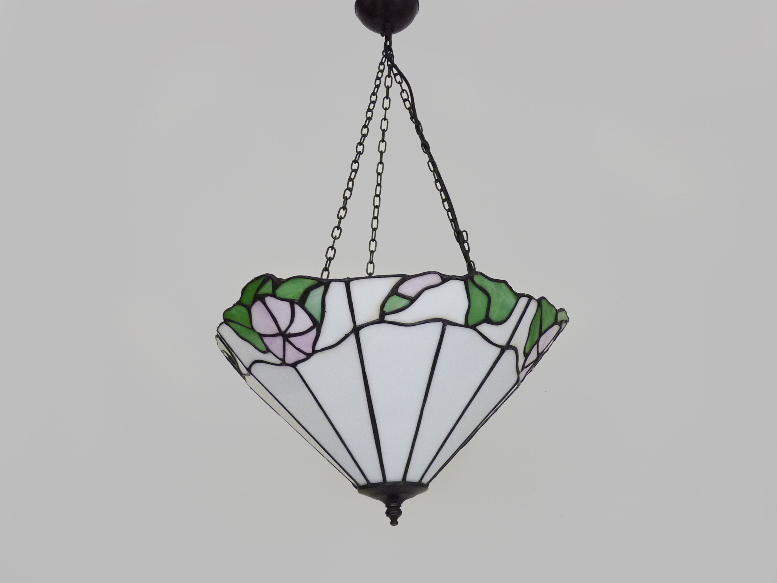 Tiffany washbasin pendant in glass paste with floral decoration