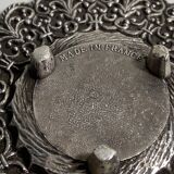 Antique Small Table Candlestick Holder Silver Plated Bronze Chiseled France