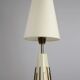 Cream & brass table lamp, Italian modernist, 1950s