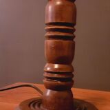 Wooden lamp from the 40s Brutalist style