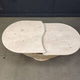 Vintage two tier travertine coffee table, 1970s