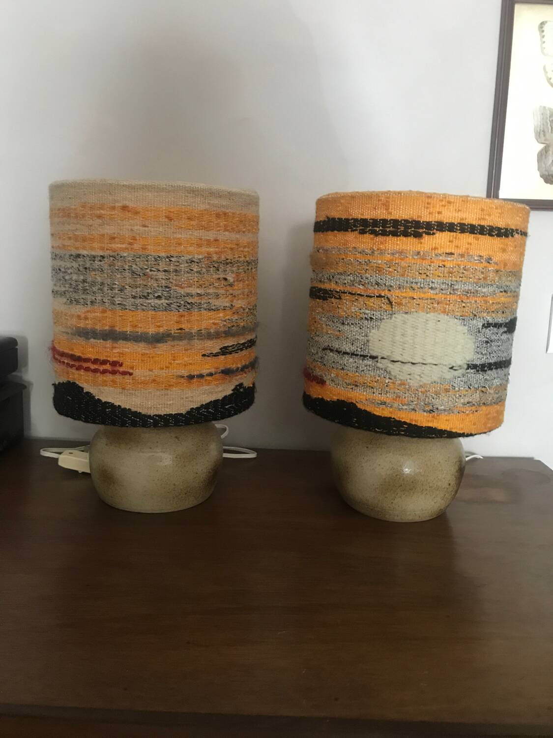 Pair of vintage bedside lamps