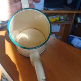 Vintage enamelled tin coffee pot / jug