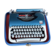 Functional blue typewriter