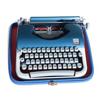 Machine à écrire bleue fonctionnelle