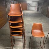 Vintage bar chair goat leather brown