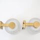 Carl Fagerlund for Orrefors Pair of wall lights in brass and glass Sweden 1960