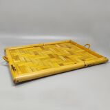 1970s Astonishing Italian Tray in Bamboo, Rattan and Wicker. Made in Italy