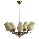 Brass and glass chandelier, Lisa Johansson-Pape for Stockmann, Finland, 1940s.
