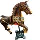 Carousel horse / decorative wooden horse, carved and varnished.
