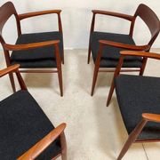 Danish teak model 56 chairs by Niels O. Møller for J.L. Møllers, 1954, set of 4
