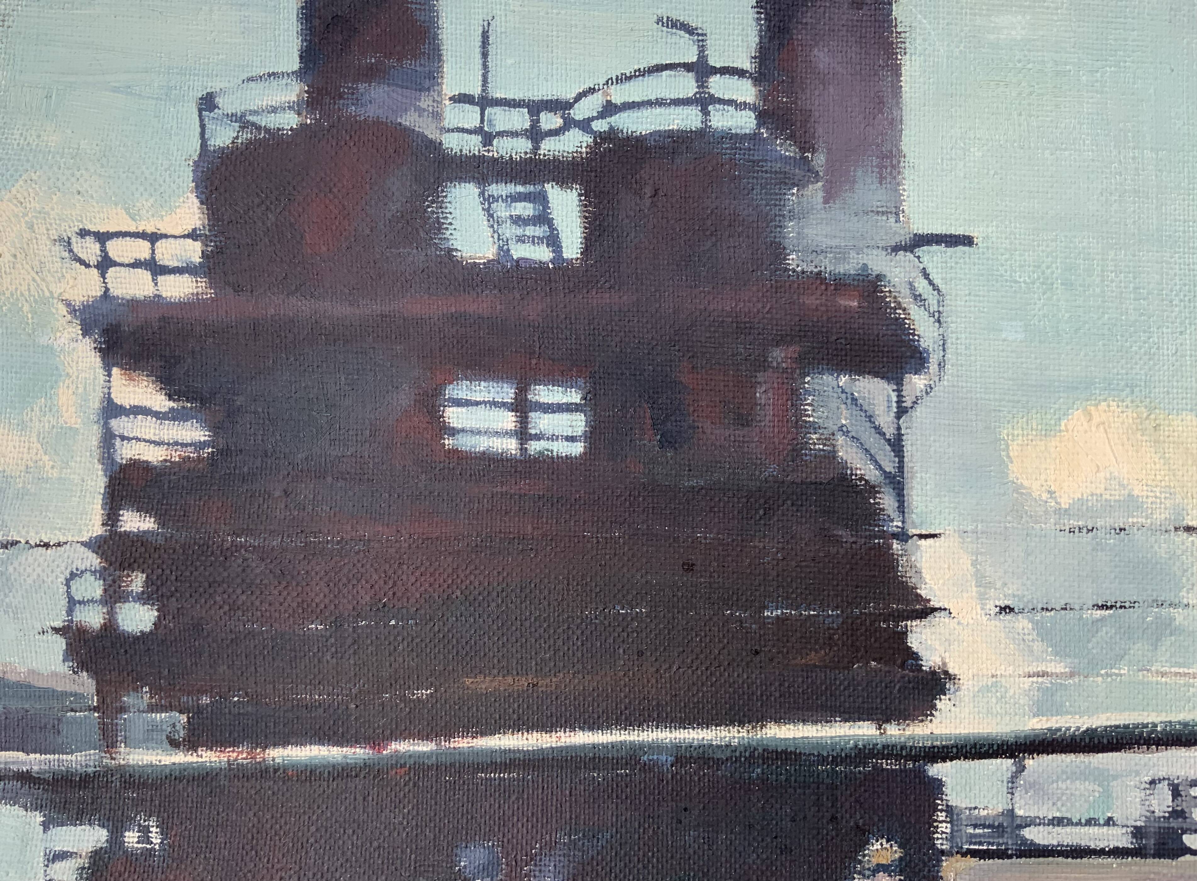 Vintage Oil Painting Industrial Landscape signed ÖRJAN WALLERT (1949)