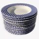 12 Quadrifoglio blue checkered soup plates