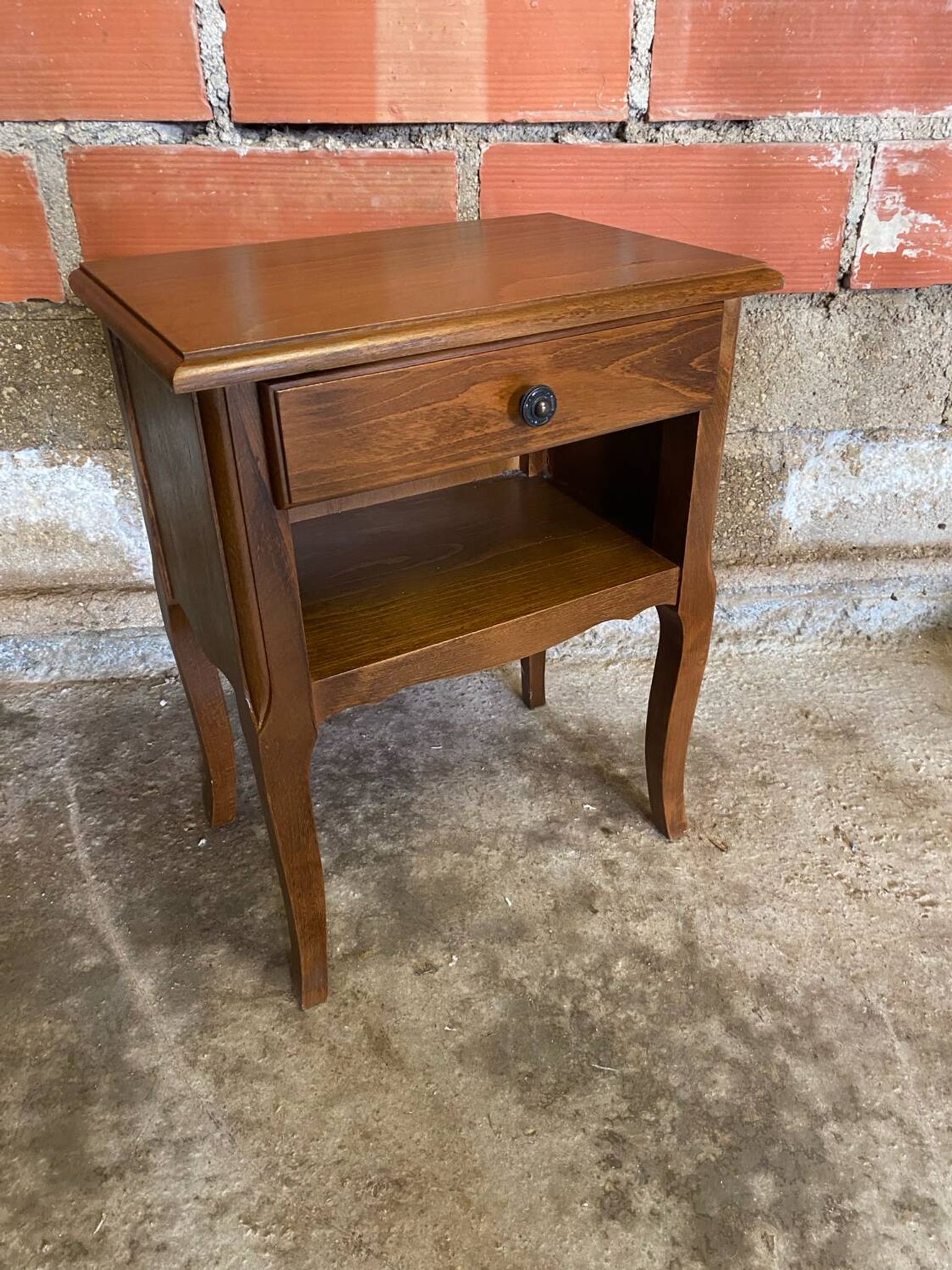 Louis XV Style Nightstand Table Wood Drawer + Vintage Case