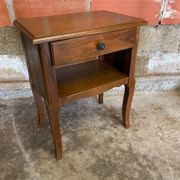 Louis XV Style Nightstand Table Wood Drawer + Vintage Case